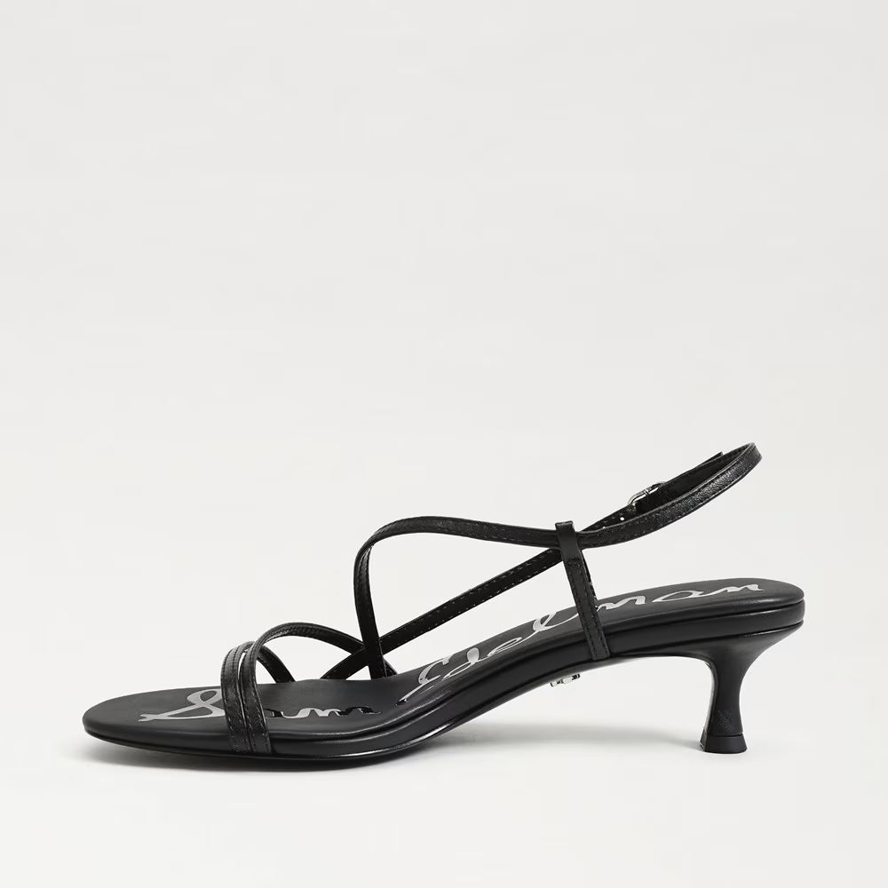 Sam Edelman Cora Kitten Heel Sandal - Black Leather
