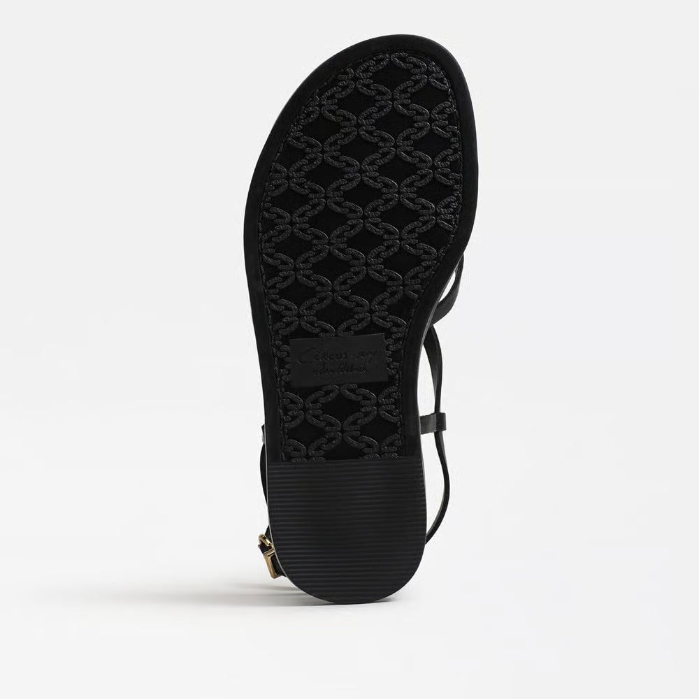 Dakota Ankle Strap Sandal - Black Leather