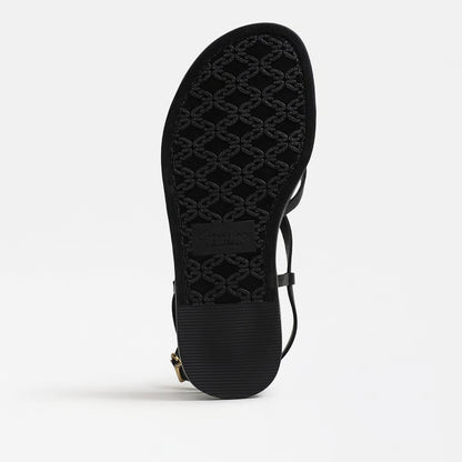 Dakota Ankle Strap Sandal - Black Leather