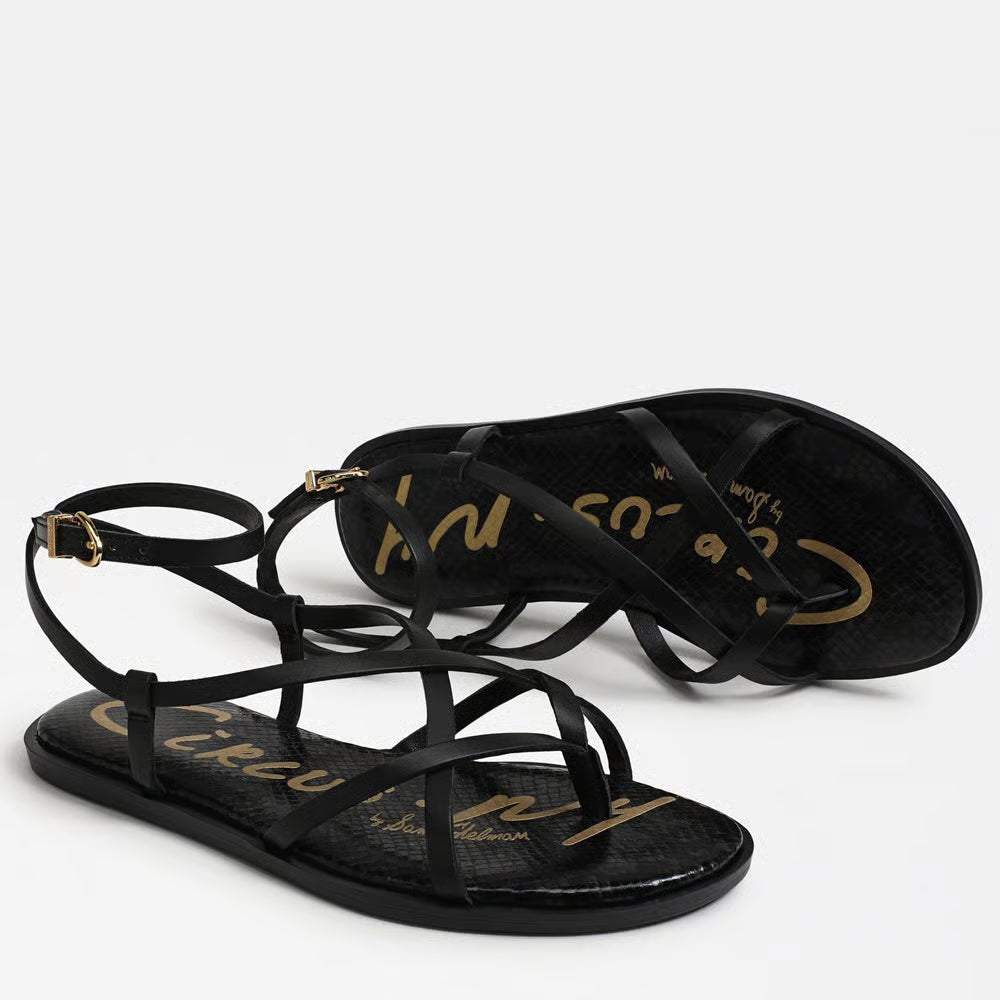 Dakota Ankle Strap Sandal - Black Leather