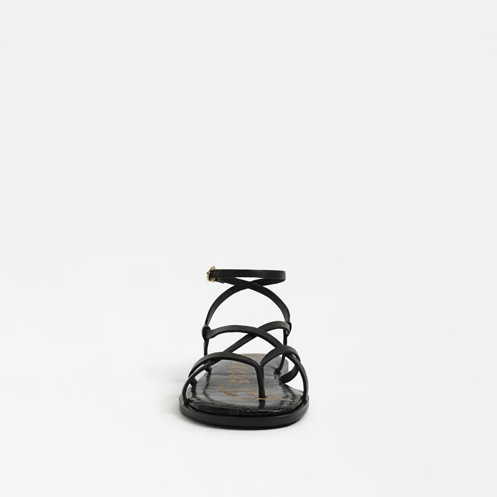 Dakota Ankle Strap Sandal - Black Leather