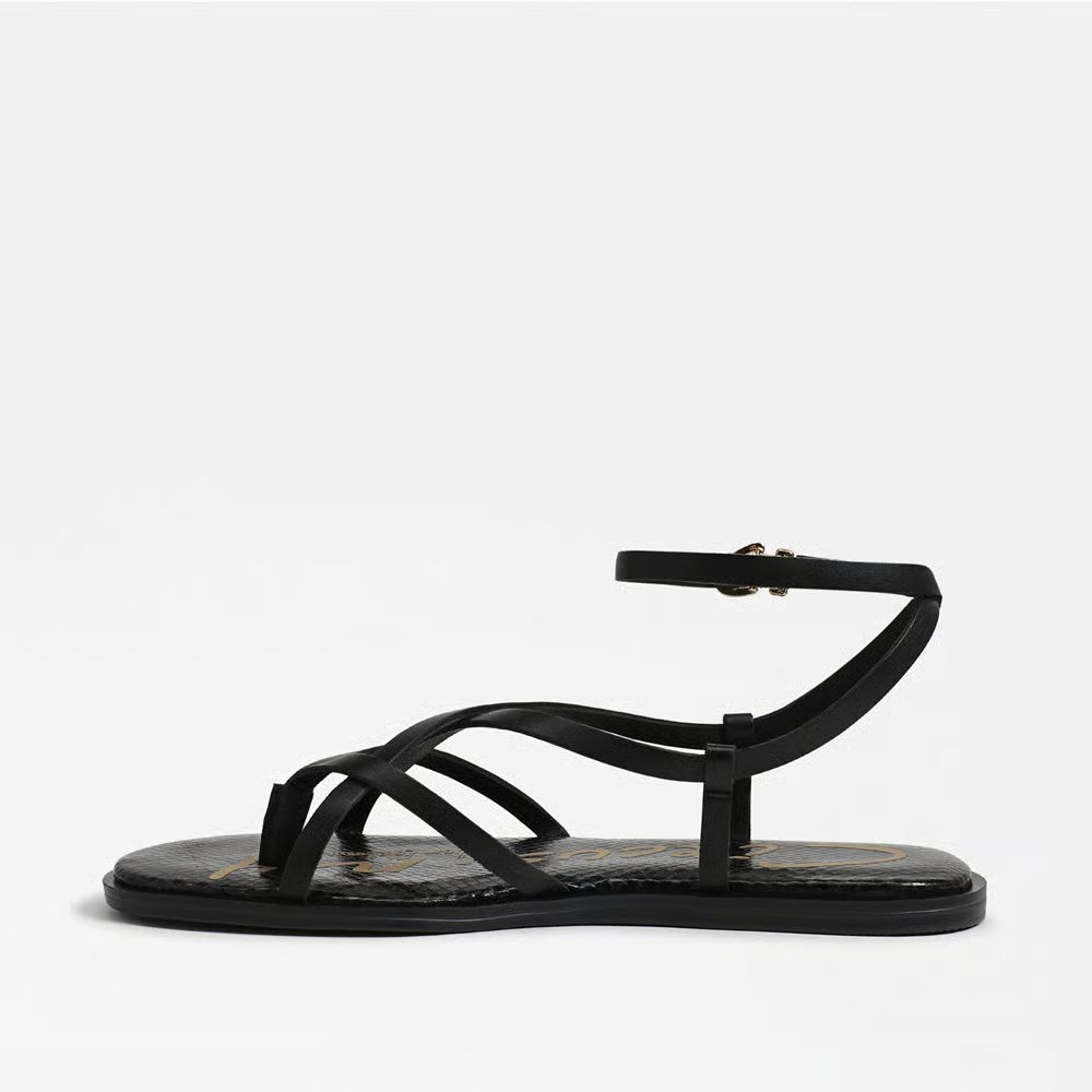 Dakota Ankle Strap Sandal - Black Leather