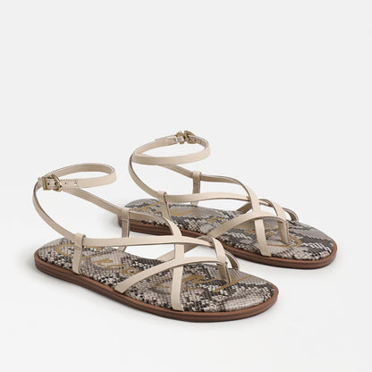 Dakota Ankle Strap Sandal - Vanilla Bean Leather