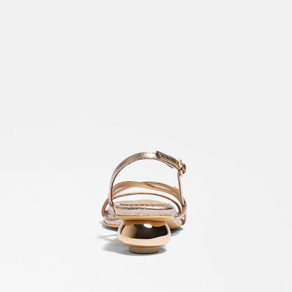 Caia Ankle Strap Heeled Sandal - Soft Gold