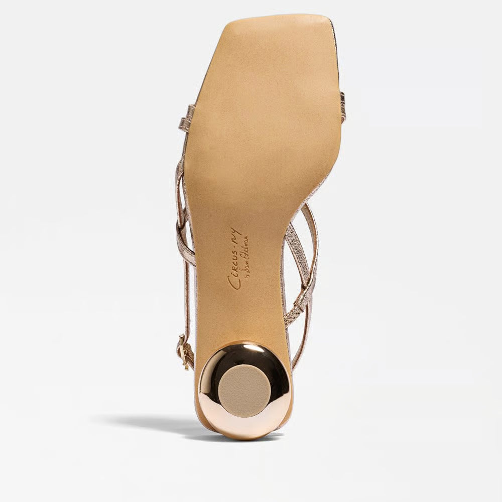 Caia Ankle Strap Heeled Sandal - Soft Gold