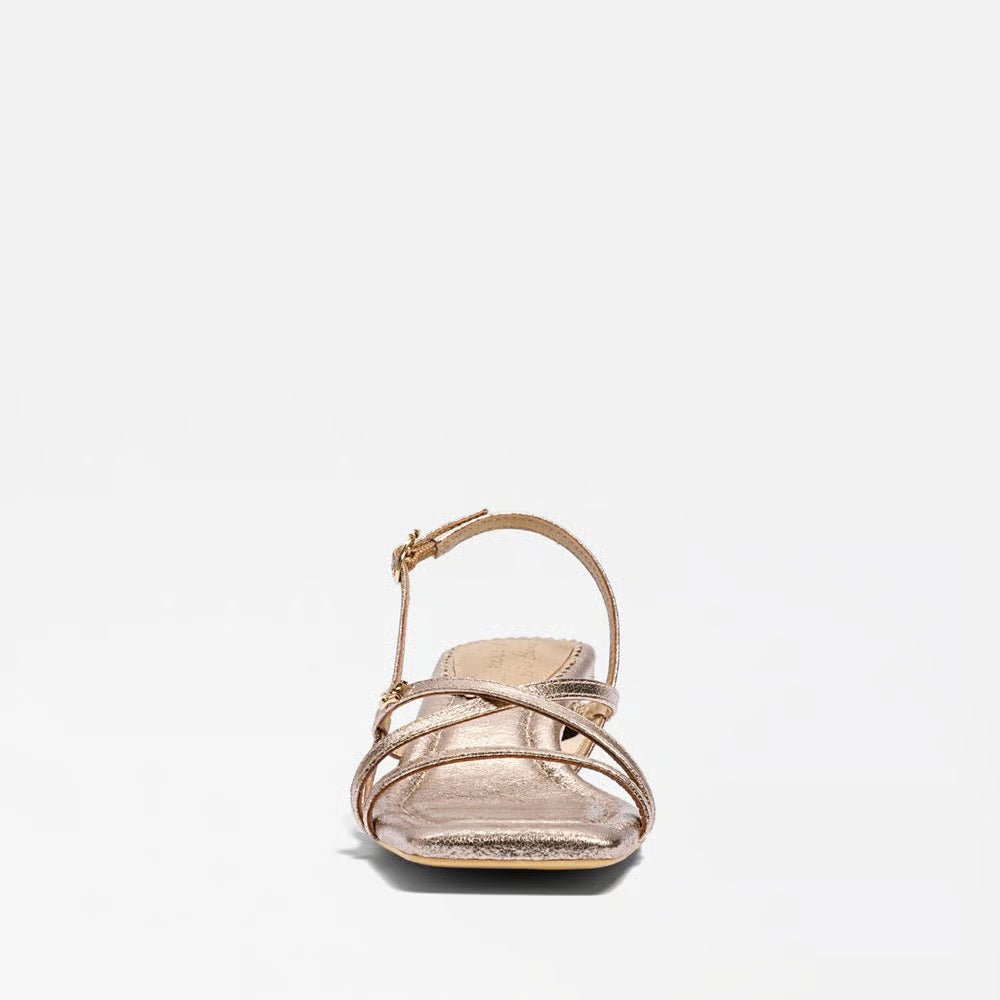 Caia Ankle Strap Heeled Sandal - Soft Gold