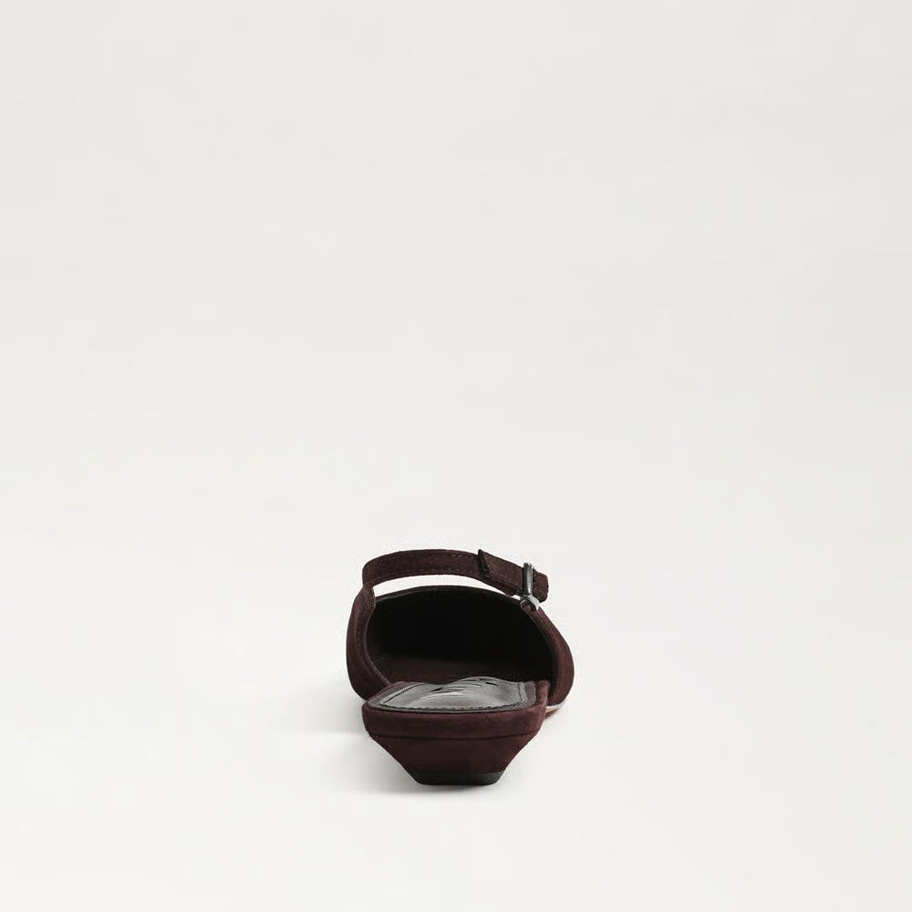 Netty Slingback Flat Shoe - Cafe Noir Suede