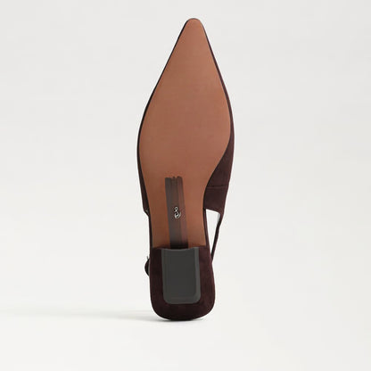 Netty Slingback Flat Shoe - Cafe Noir Suede