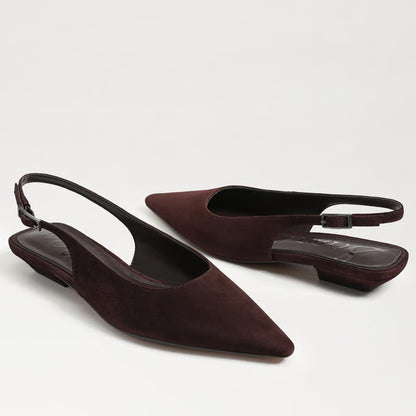 Netty Slingback Flat Shoe - Cafe Noir Suede
