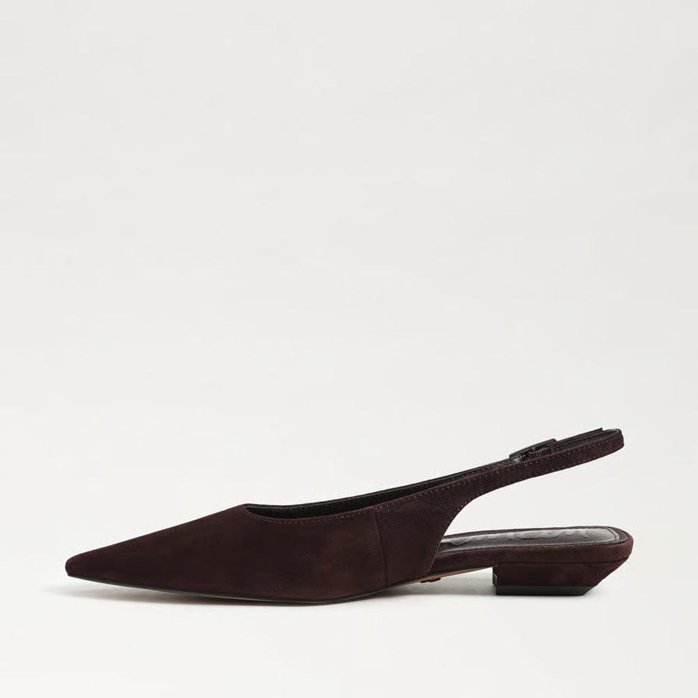 Netty Slingback Flat Shoe - Cafe Noir Suede