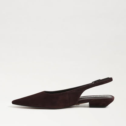 Netty Slingback Flat Shoe - Cafe Noir Suede