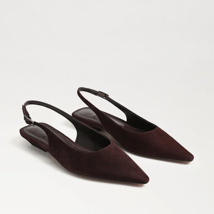 Netty Slingback Flat Shoe - Cafe Noir Suede