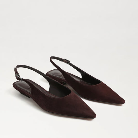 Netty Slingback Flat Shoe - Cafe Noir Suede