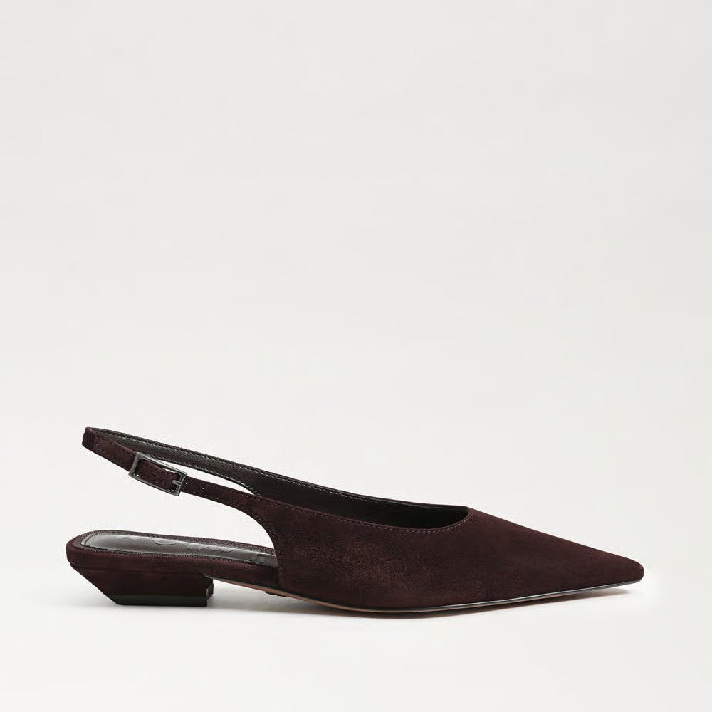 Netty Slingback Flat Shoe - Cafe Noir Suede