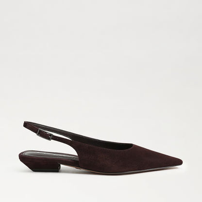 Netty Slingback Flat Shoe - Cafe Noir Suede