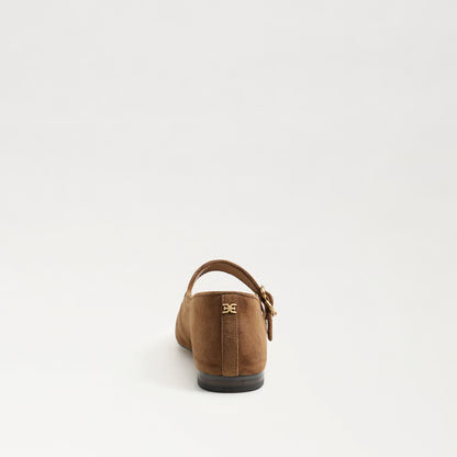 Michaela Mary Jane Flat Shoe - Warm Nutmeg Suede