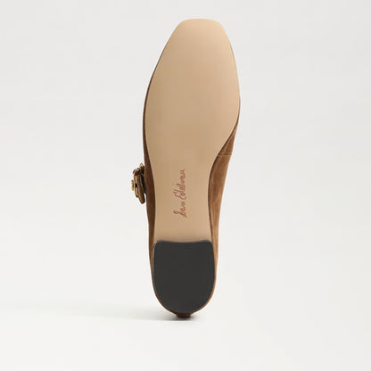 Michaela Mary Jane Flat Shoe - Warm Nutmeg Suede