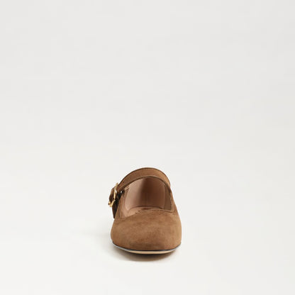 Michaela Mary Jane Flat Shoe - Warm Nutmeg Suede
