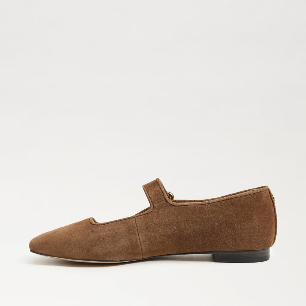 Michaela Mary Jane Flat Shoe - Warm Nutmeg Suede