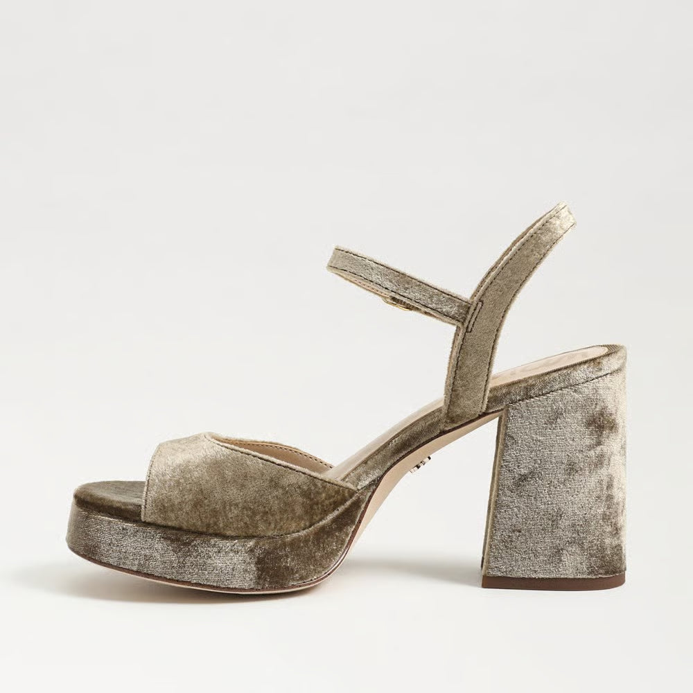 Fleur Platform Sandal - Brown Mushroom Velvet