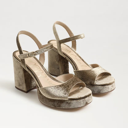 Fleur Platform Sandal - Brown Mushroom Velvet