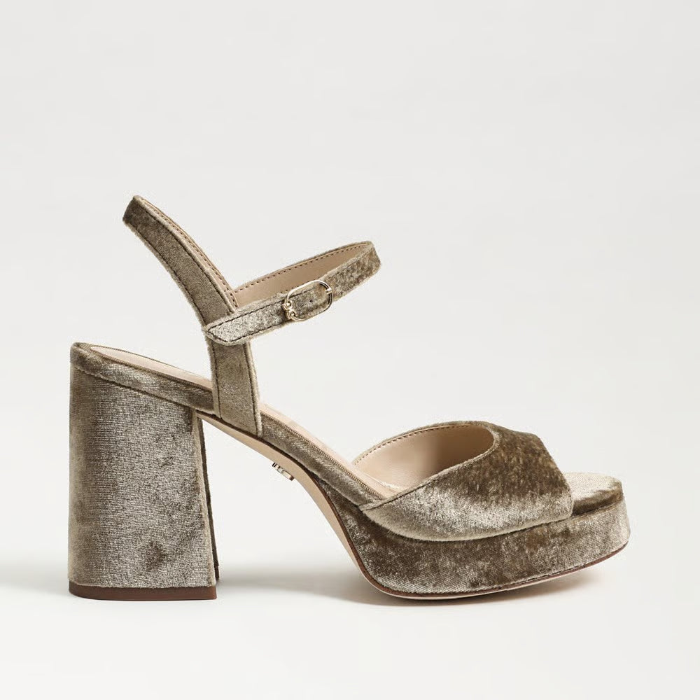 Fleur Platform Sandal - Brown Mushroom Velvet