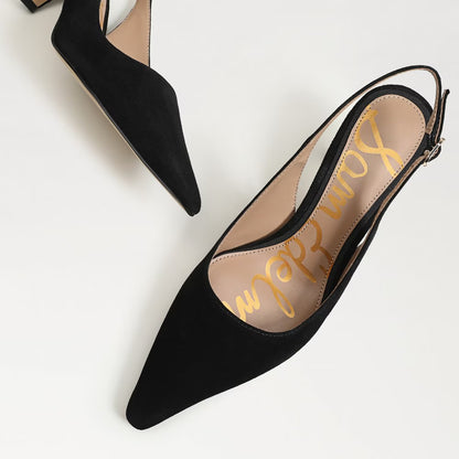 Bianka Slingback Pump Shoe - Black Suede