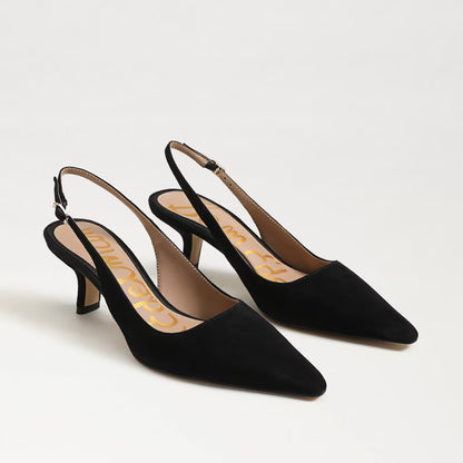 Bianka Slingback Pump Shoe - Black Suede