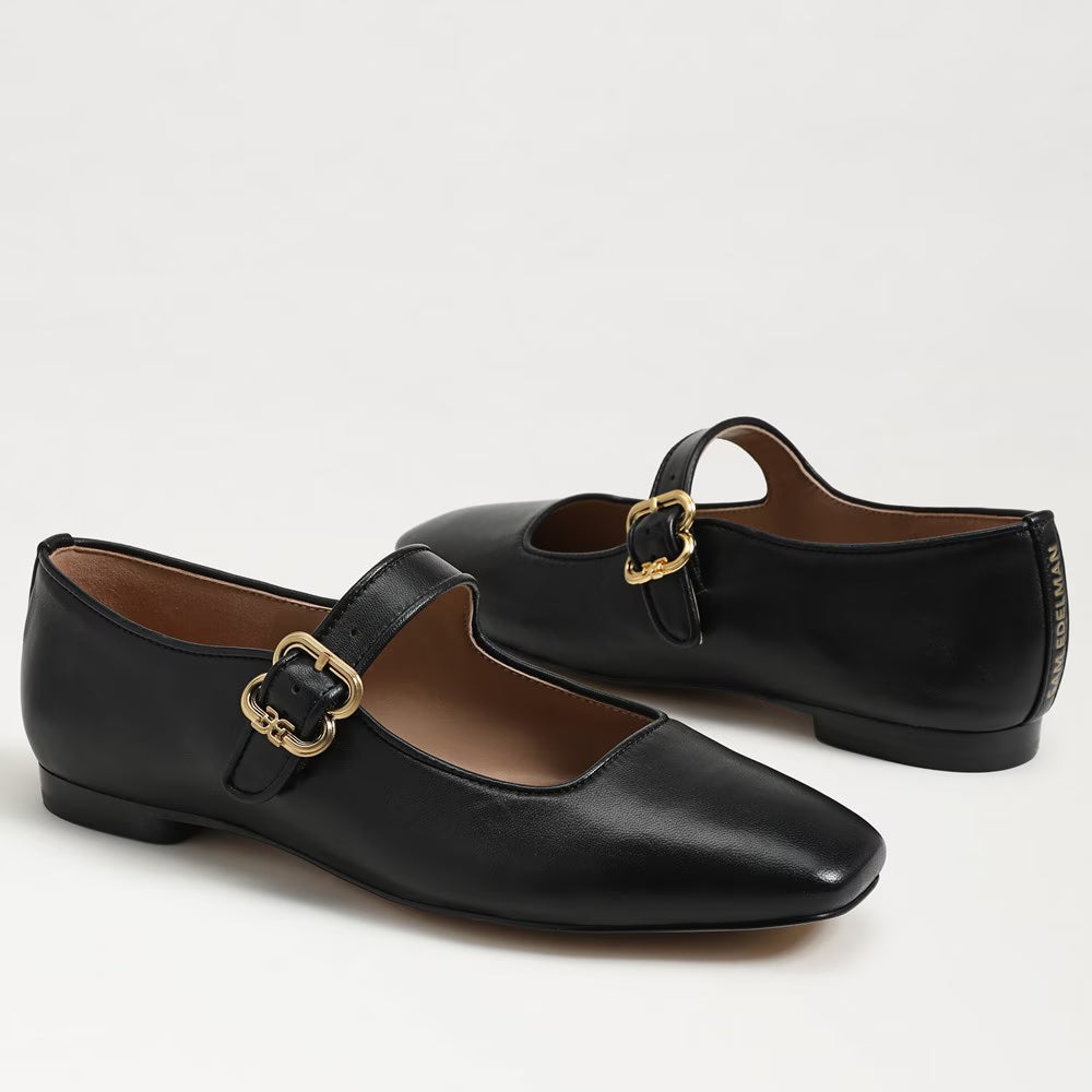 Sam Edelman Michaela Mary Jane Flat - Black Leather