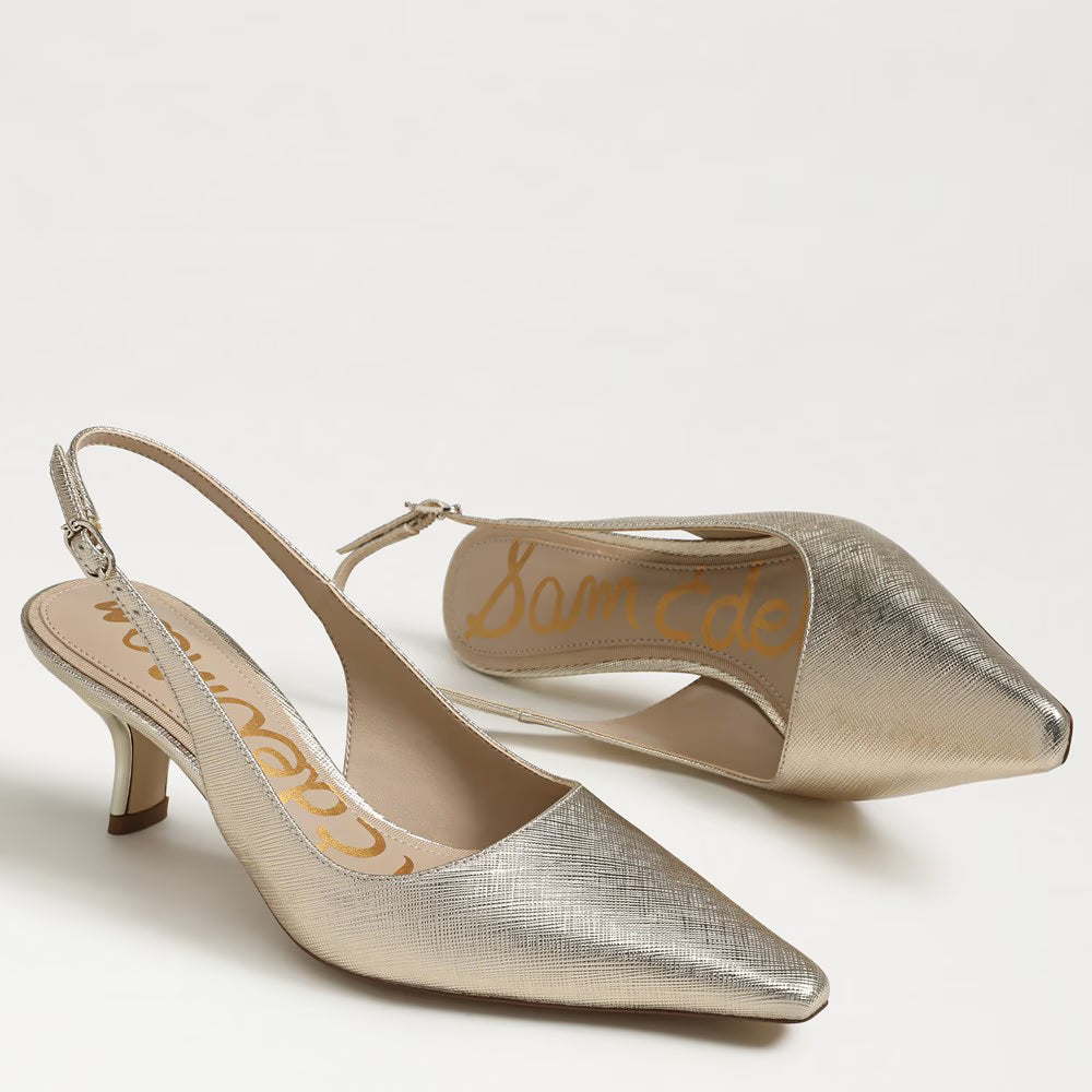 Sam Edelman Bianka Slingback Pump - Gold Leaf Faux Leather