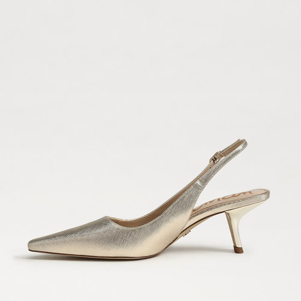 Sam Edelman Bianka Slingback Pump - Gold Leaf Faux Leather