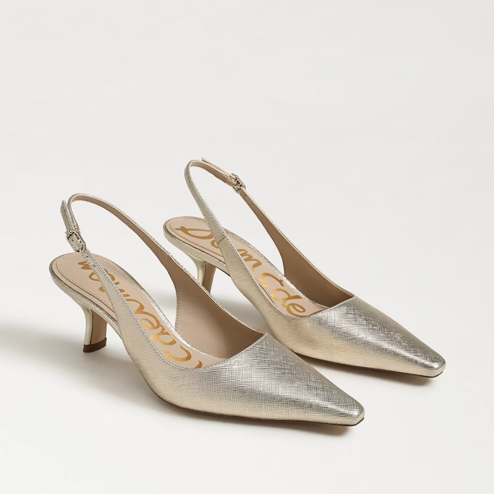 Sam Edelman Bianka Slingback Pump - Gold Leaf Faux Leather