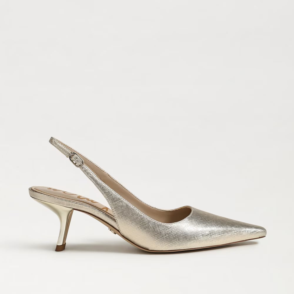 Sam Edelman Bianka Slingback Pump - Gold Leaf Faux Leather