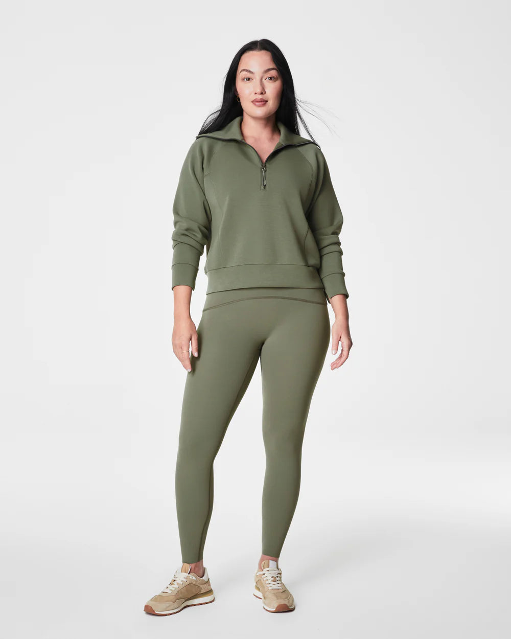 Spanx AirEssentials Half Zip Sweatshirt - Clover