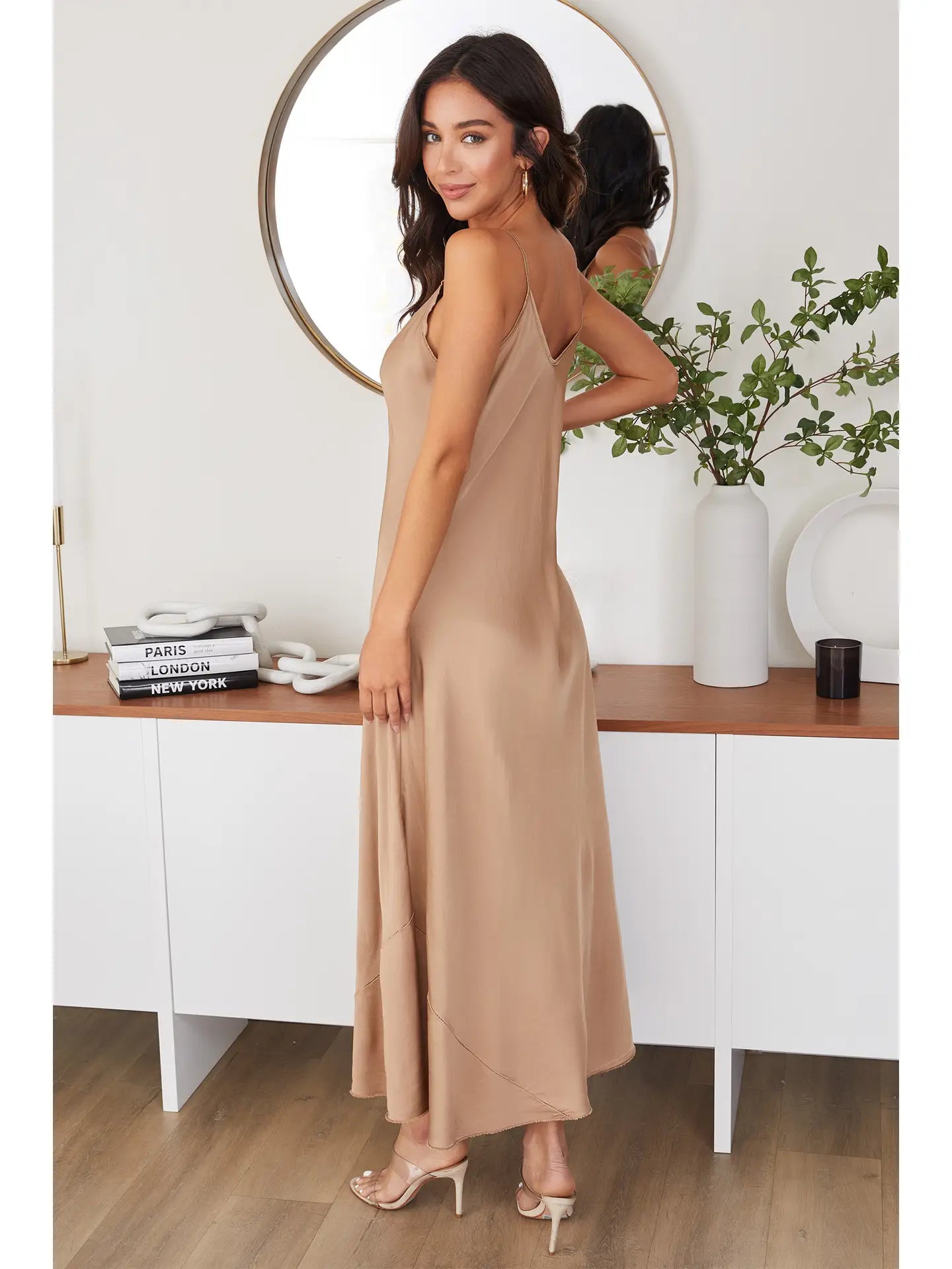 Spaghetti Strap Slip Maxi Dress