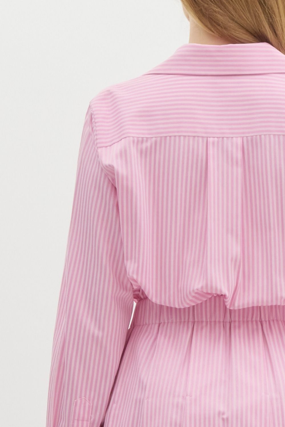 Stripe Pleated Mini Dress - Pink