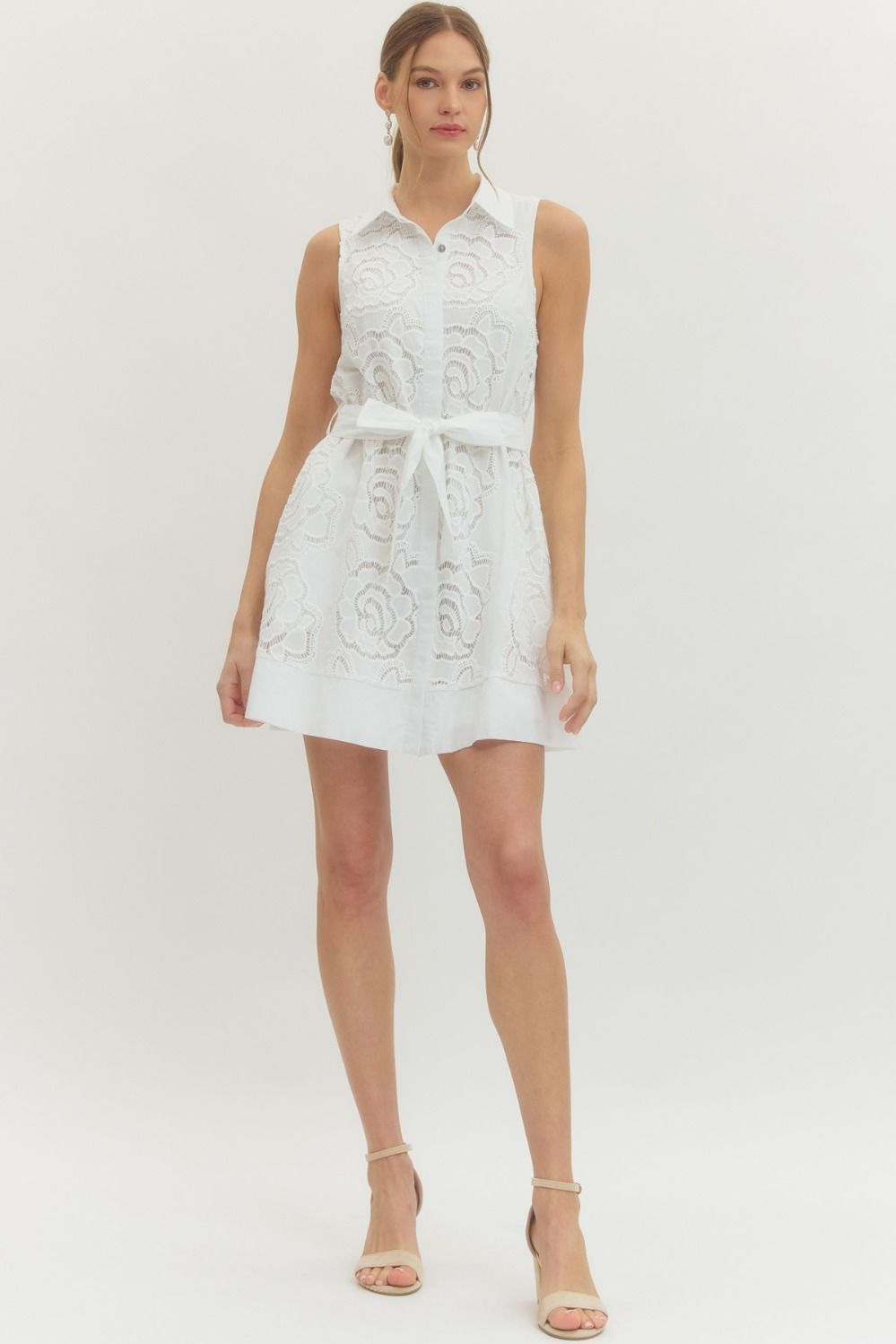 Floral Lace Dress - Off White