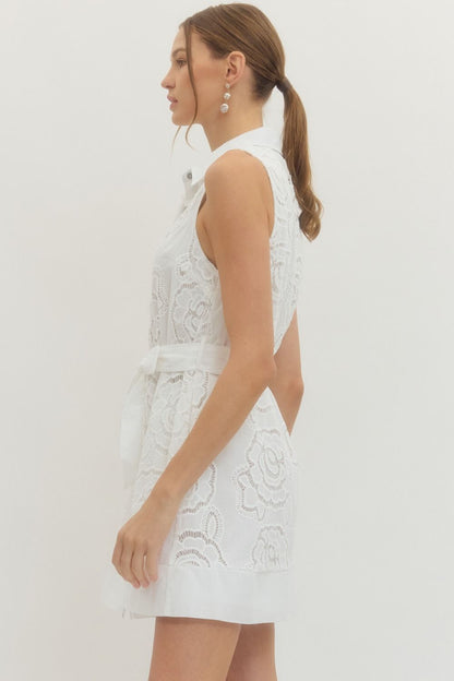 Floral Lace Dress - Off White