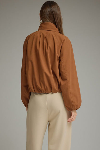 Scarf Detail Jacket - Caramel