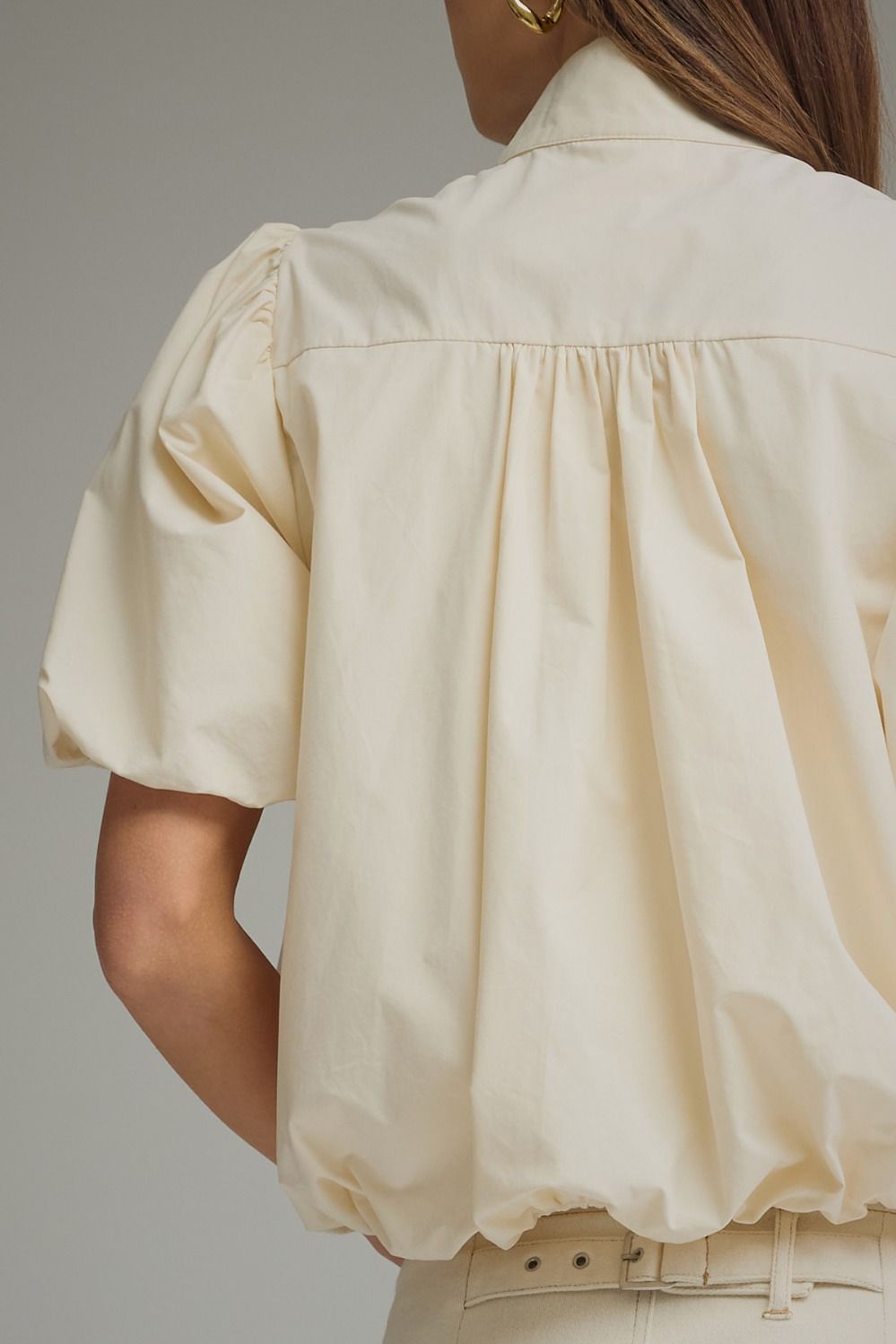 Puff Sleeve Bubble Top - Ecru