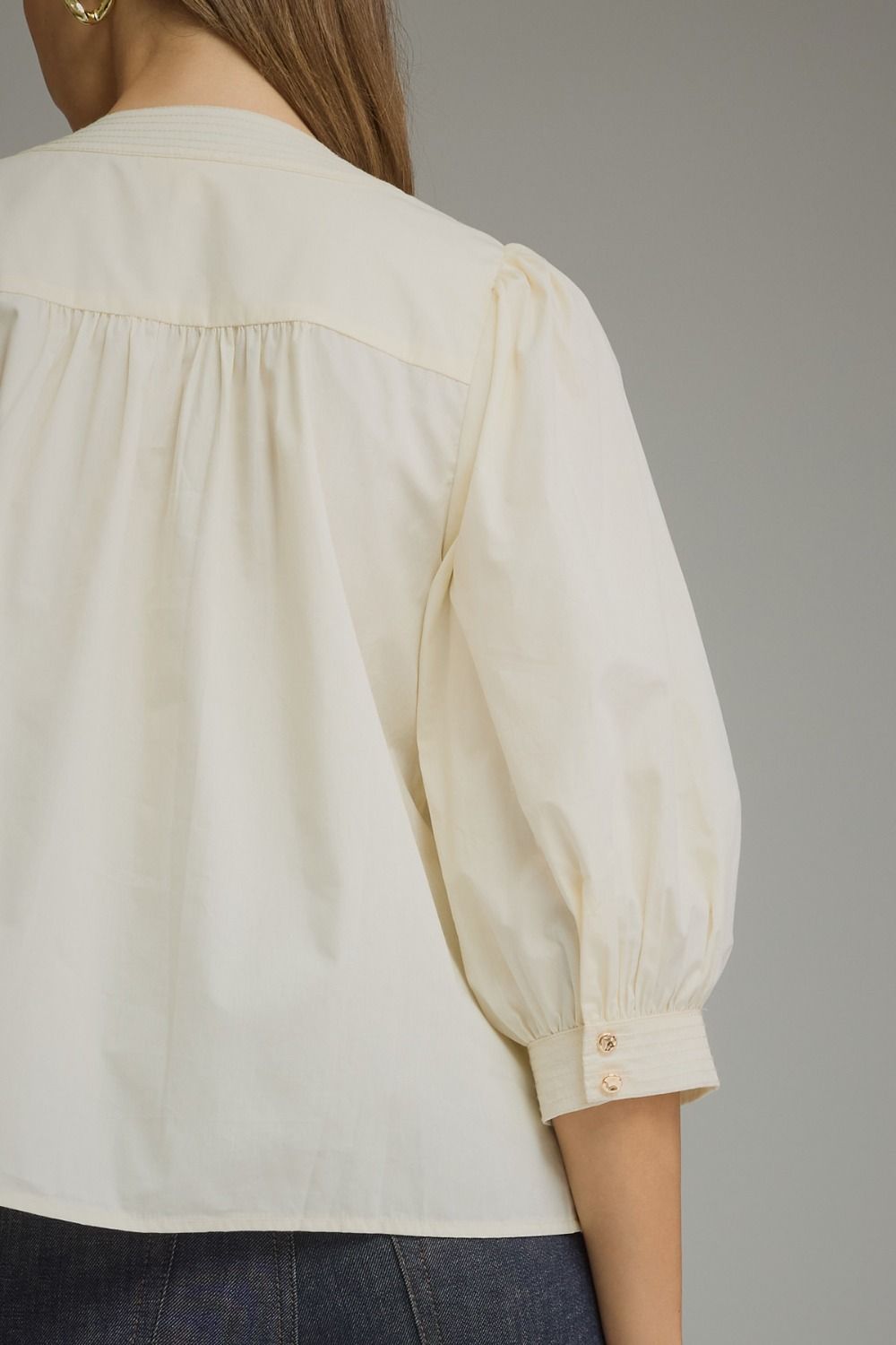 Balloon Sleeve Top - Cream