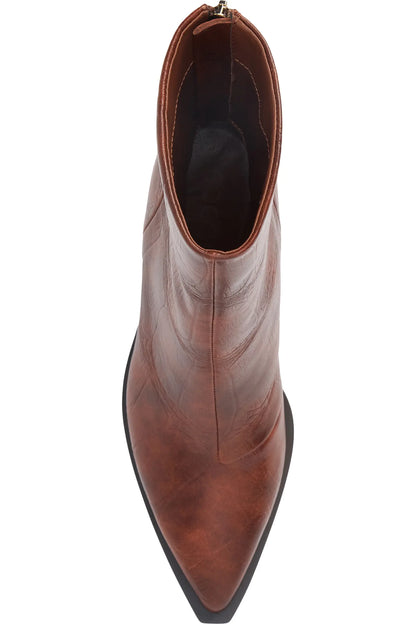 Matteo Croc Embossed Faux Leather Boot - Brown Croc