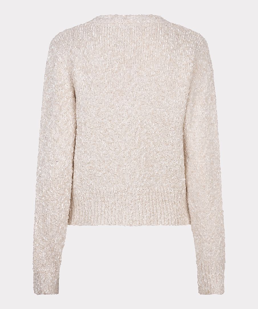 Fancy Button Cardigan Sweater - Off White