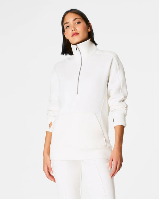 Spanx AirEssentials Luxe Half Zip Tunic - Powder