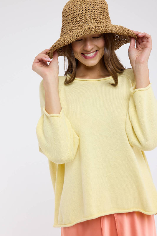 Roll Neck Lightweight Sweater - Daisy