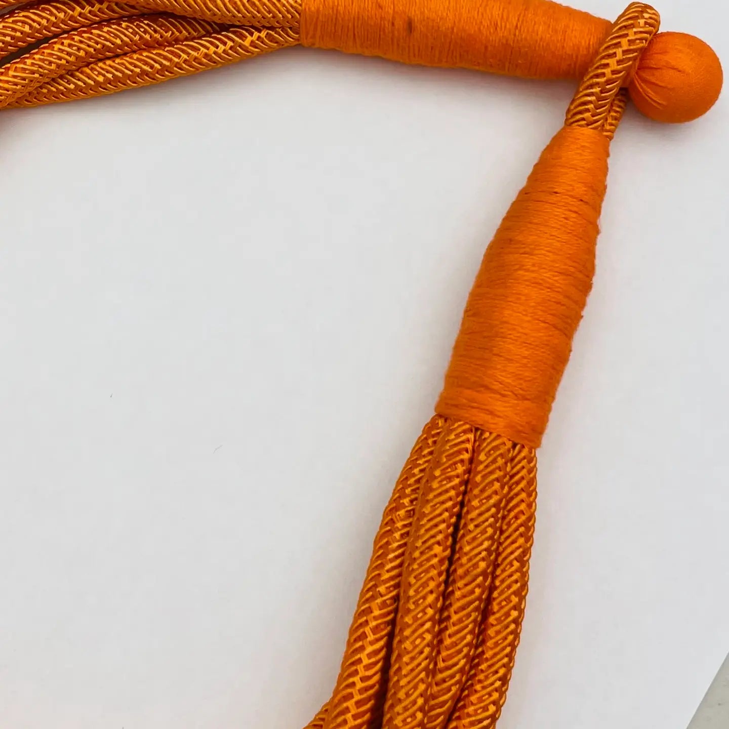 Slub 8-Strand Necklace - Orange