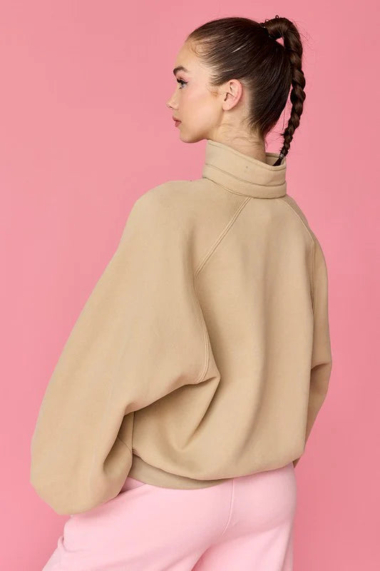 Piper Snap Button Collared Sweater - Sand