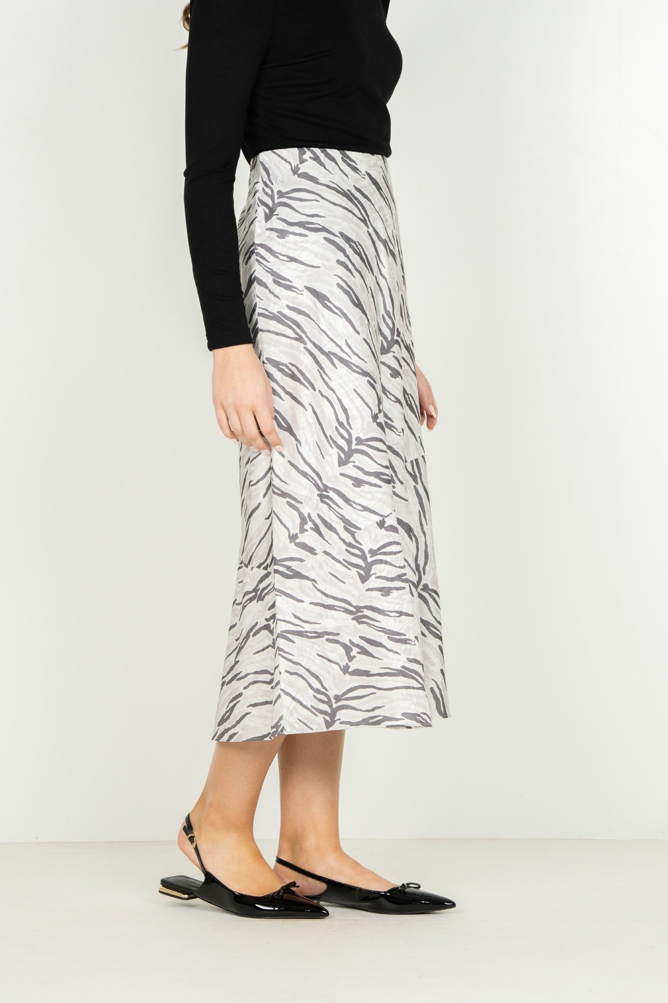Bias Midi Skirt - Wild Marble
