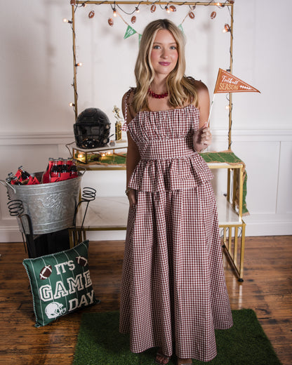 Betsy Dress - Costwold Check Rust