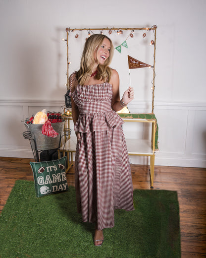 Betsy Dress - Costwold Check Rust